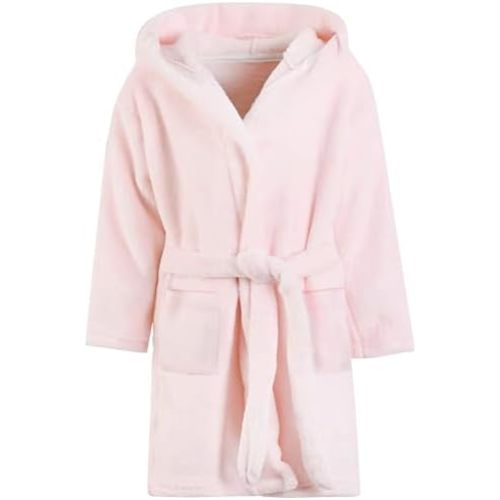 Umeyda Girls Fleece Hooded Robes, Warm Printed Bath Robe for Kids Soft Fuzzy Bathrobe for Gifts