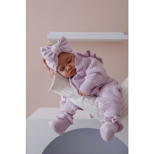 CLASSIC KNIT ROMPER LAVENDER FLECK