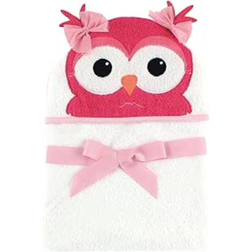 Hudson Baby Unisex Baby Cotton Animal Face Hooded Towel, Cutesy Owl