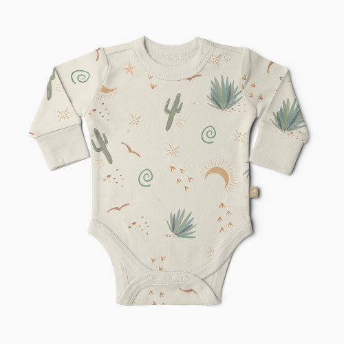 Goumi Kids x Babylist Bamboo & Organic Cotton Long Sleeve Bodysuit - Cactus, 0-3M