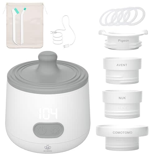 MUMBEE Portable Bottle Warmer for Travel with Fast 4 Heat Settings & Burn Protection, Leak-Proof & Safe Rechargeable Baby Bottle Warmer for Breastmilk, Formula or Water