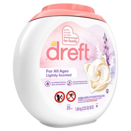 Dreft Lightly Scented He Compatible Laundry Detergent Soap Pacs - 25ct