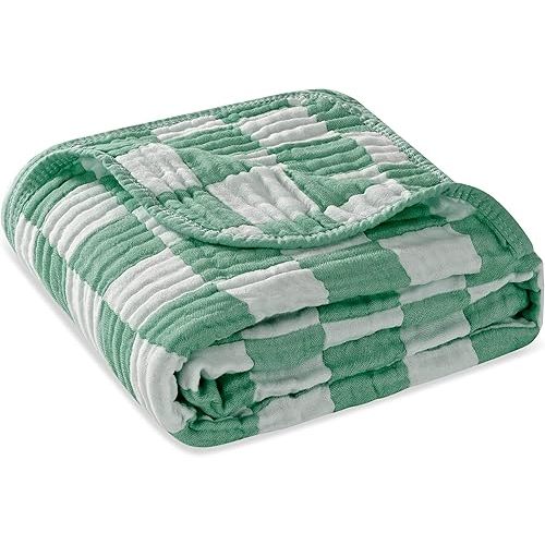 Ultra Soft Muslin Baby Blanket, Made of Viscose from Bamboo and Muslin from Cotton, A Versatile Swaddle and Bed Blanket for Babies, Toddlers, Boys, and Girls (1 Pack).