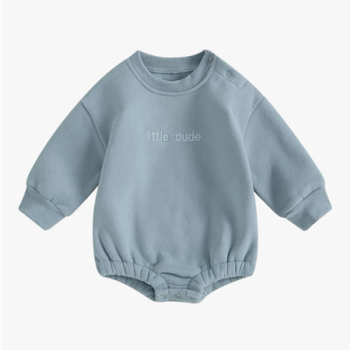 VISGOGO Newborn Infant Baby Boy Girls Oversized Romper Little Dude Sweater Onesie Coming Home Outfit Neutral Clothes