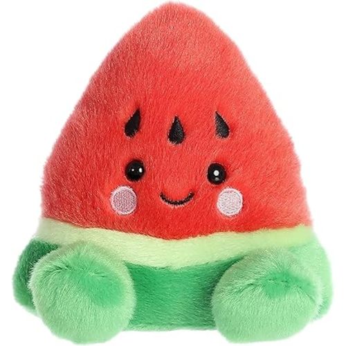 Aurora® Adorable Palm Pals™ Sandy Watermelon™ Stuffed Animal - Pocket-Sized Play - Collectable Fun - Red 5 Inches