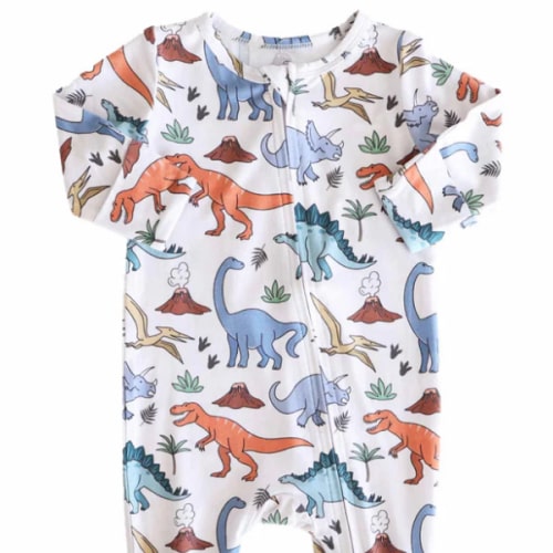 Dino Dude Zipper Footie