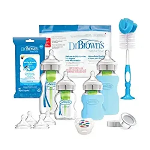 Dr. Brown's Options + Wide-Neck Glass Baby Bottle Starter Set