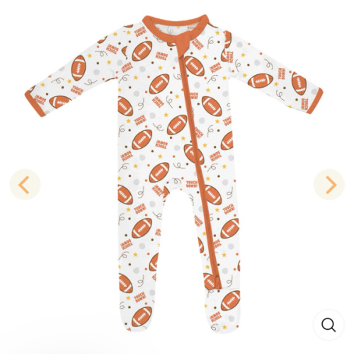 Rugby Touch Down Footie Zippered Romper – Zumbamboo