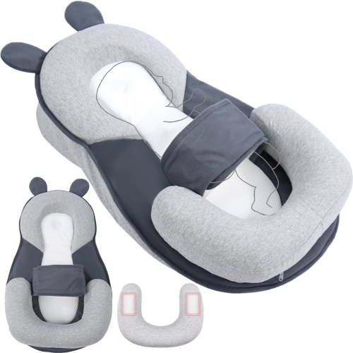 CLIQKWEN Reflux Pillow - Adjustable Feeding wedge Pillow, Feeding Support Pillow Anti-Spit Up Inclined Sleeper with Removable Cover