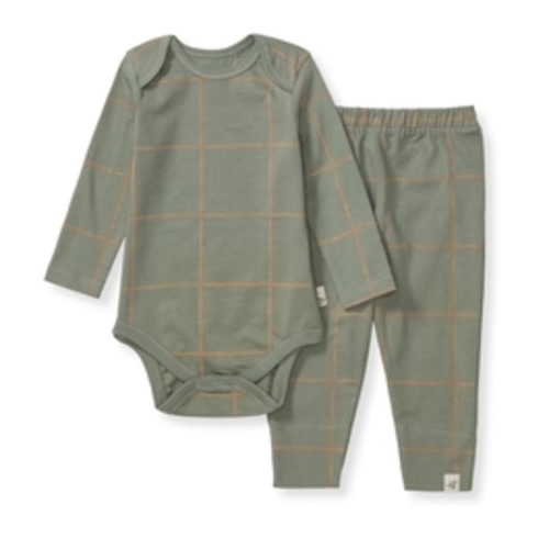 Swiss Check Neutral Bodysuit & Pant Set