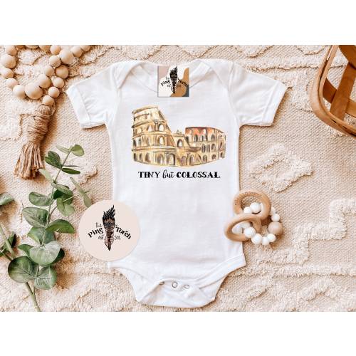 Rome Baby Gift, Colosseum bodysuit, Italian Baby Gift, Italian Baby, Tiny But Colossal, Baby Boy baby one piece, Rome Baby Gift