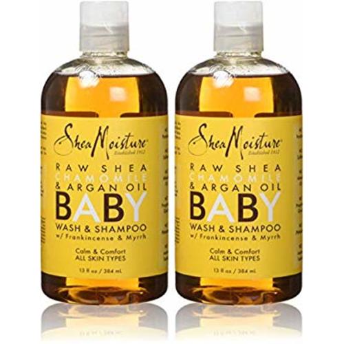 Shea Moisture Baby Shampoo & Wash 13 Fl Ounce Chamomile & Argan Oil (384ml) (2 Pack)