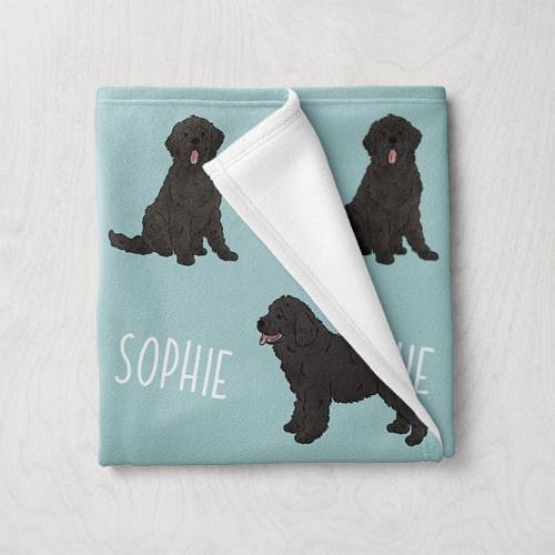 Newfie Blanket, Custom Name Newfoundland Dog Blanket, Personalized Baby Blanket, Custom Pet Blanket, Dog Themed Gifts, Baby Girl Boy Blanket