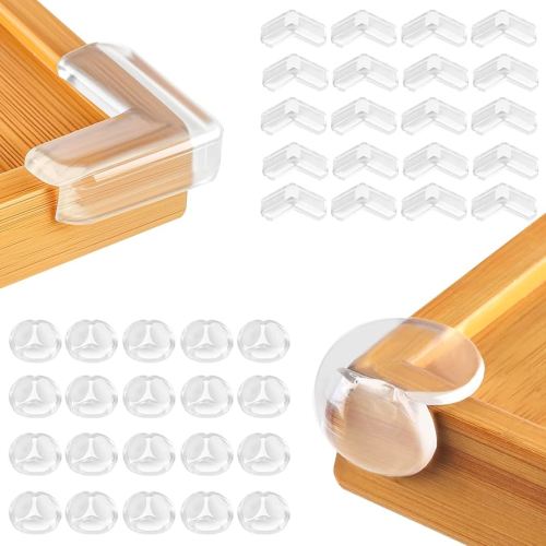 40 Pack Corner Protector Baby, 2 Shapes Baby Proof Corners and Edges, Clear Table Corner Covers Baby, Baby Corner Protector Guards, Corner Guards for Table Edges & Sharp Corners