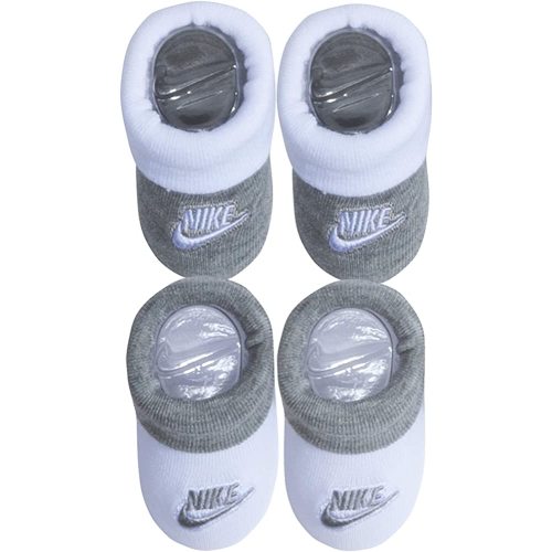 NIKE Children's Apparel Baby Bootie (2 Pack), Grey/White, 0/6M