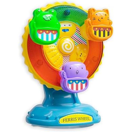 Lollipop Mesmerizing Lights and Sounds: Discover Ferris Wheel Toy - Suction Cup Musical Spinning Toy for Babies and Toddlers, Ideal High Chair Toy for Toddlers