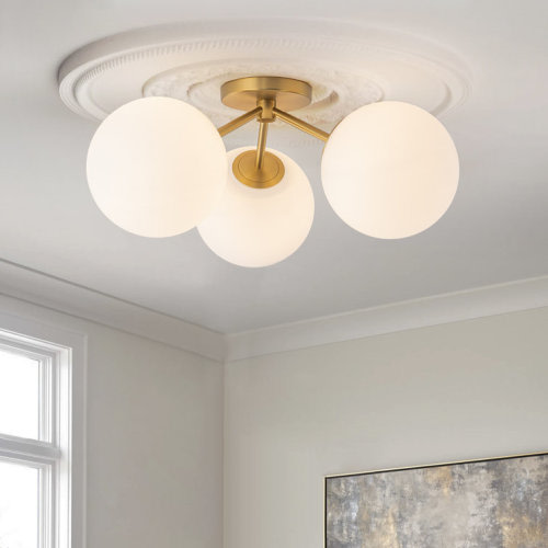 Pritee Glass Semi Flush Mount