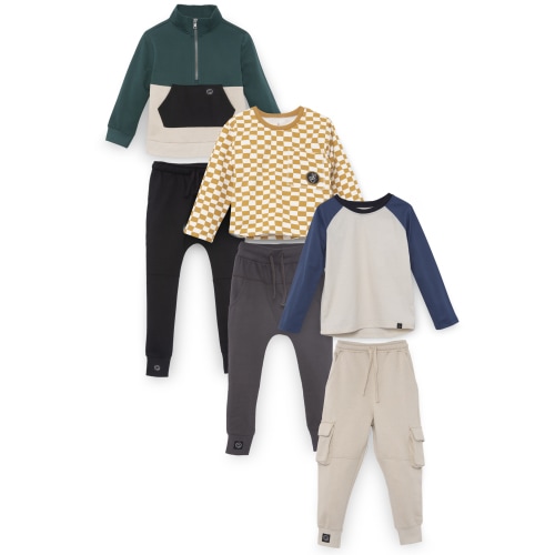 Little Star Organic Toddler Boy 6 Pc Mix & Match Bundle Set, 12M-5T