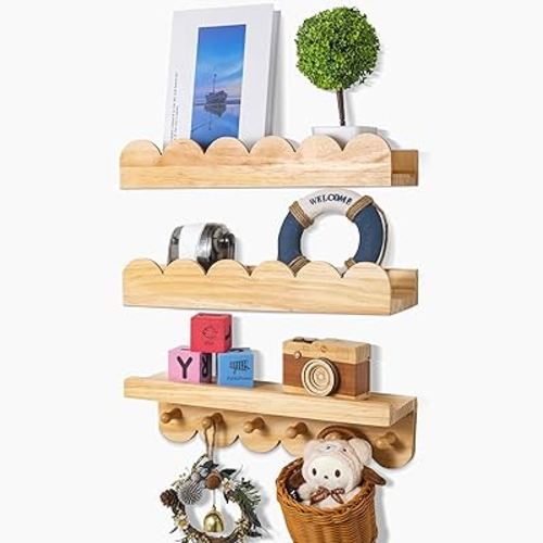 COMAX Floating Bookshelf for Kids, Nursery Book Shelves, Wall Bookshelf for Kids, Hanging Bookshelves for Kids Room, Baby Book Shelf for Nursery Wall, Wood Shelves for Nursery, 16 Inch