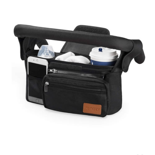 Momcozy Universal Stroller Organizer with Insulated Cup Holder Detachable Phone Bag & Shoulder Strap, Fits for Stroller like Uppababy, Baby Jogger, Britax, BOB, Umbrella and Pet Stroller