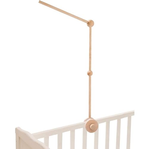 Crib Mobile Arm, HBM 30 Inch Wooden Mobile Arm for Crib Rotating Baby Mobile Hanger Beech Mobile Crib Arm Attachment Nursery Decor,Anti Slip for Sturdy Crib Mobile Hanger for Crib