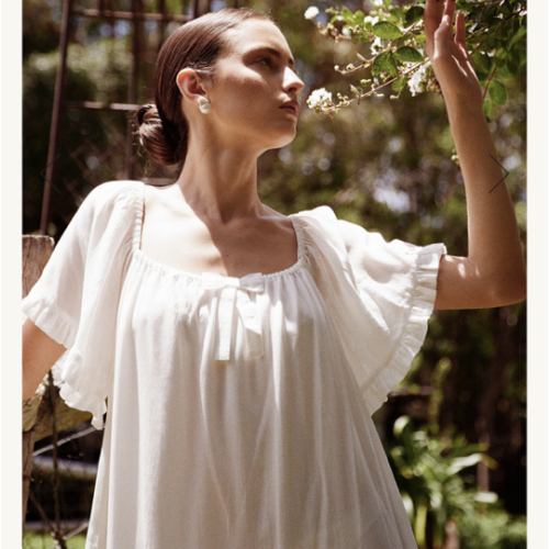 Betty Nightie - Lyocell Batiste - Off White – Piyama USD