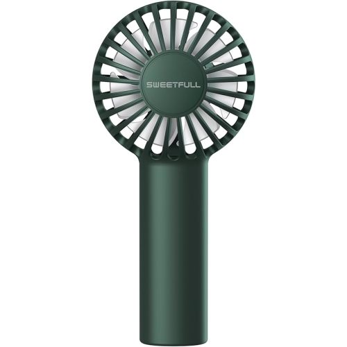 SWEETFULL Mini Portable Fan Powerful Handheld Fan Rechargeable,3 Speeds Personal Small Hand Fan for Travel Makeup Eyelash Fan for Stylish Kids Girls Women USB Cute Design, Dark Green
