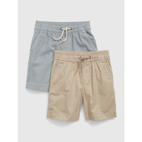 Ezra- Toddler Easy Pull-On Shorts (2-Pack) in new sand beige, size: 12-18 M
