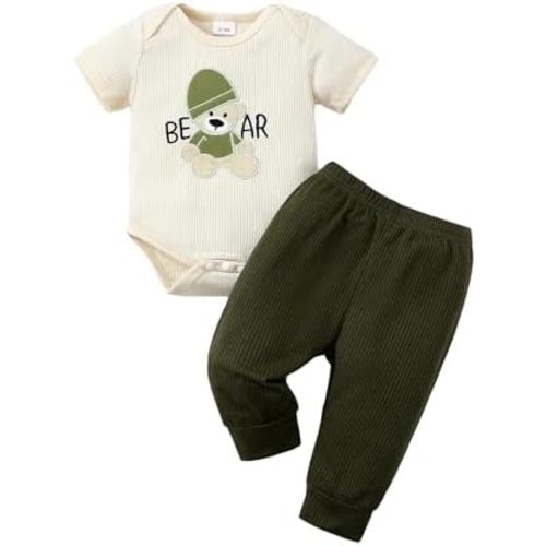 SUNNY PIGGY Baby Boy Clothes Newborn Infant Boys Outfits Romper Hat Pants 3PC Set 0-3 3-6 6-12 12-18 Month Clothing Gift