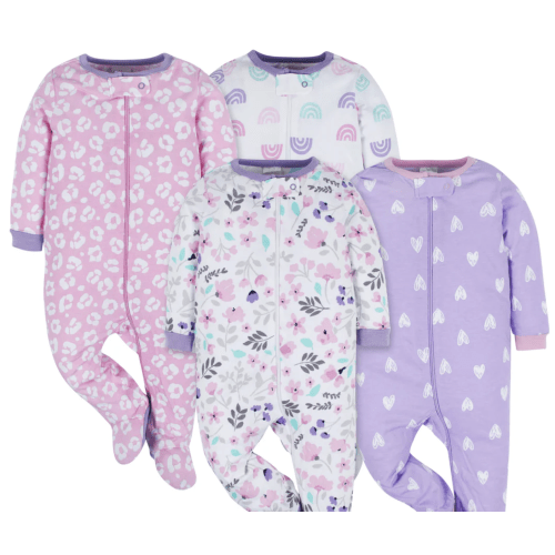 4-Pack Baby Girls Rainbow Floral Sleep 'N Plays – Gerber Childrenswear