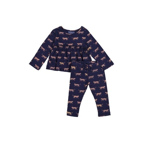 Leopard Print Swing Top & Leggings Set