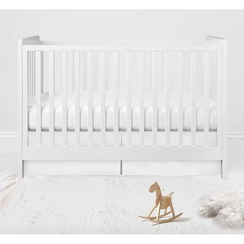Crib or Toddler Bed Skirt or Dust Ruffle Mix N Match Solid White