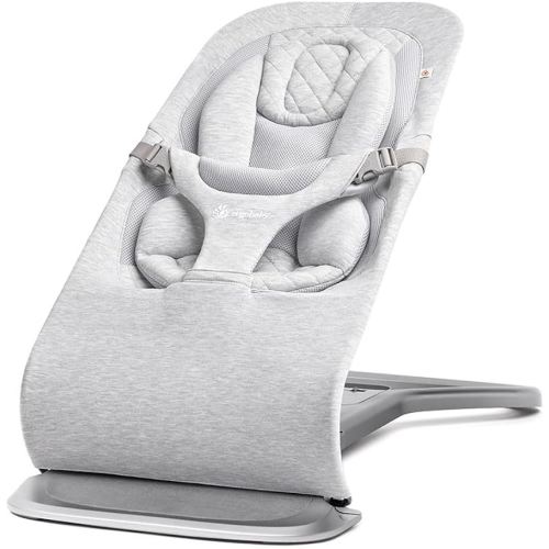 Ergobaby Evolve 3-in-1 Bouncer, Adjustable Multi Position Baby Bouncer Seat, Fits Newborn to Toddler, Light Grey