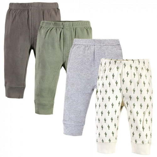Touched by Nature Baby and Toddler Boy Organic Cotton Pants 4pk, Cactus, 18-24 Months