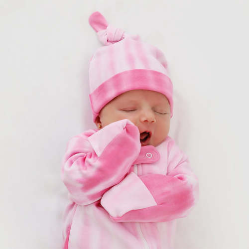 Totally Tie-Dye Zipper Footie in Gradient Pink