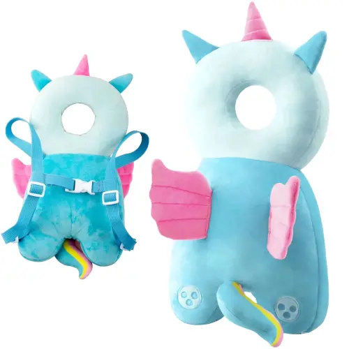 Baby Head Protector Backpack, Fall Protection Pillow with Adjustable Straps, Cartoon Design for 6-24M+