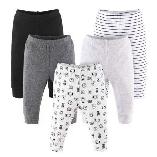 The Peanutshell 5-pack Baby Pants, Gray Safari Animals