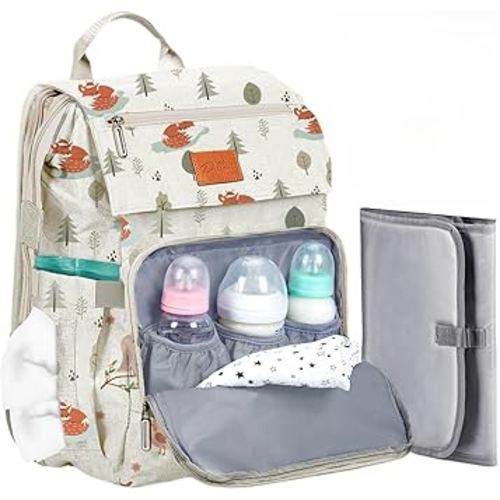 PILLANI Baby Diaper Bag Backpack - Large Bag for Boys & Girls, Waterproof Diaper Backpack - Travel Diaper Bags w/Changing Pad, Baby Registry Search & Shower Gifts - Essentials Must Haves Newborn Stuff