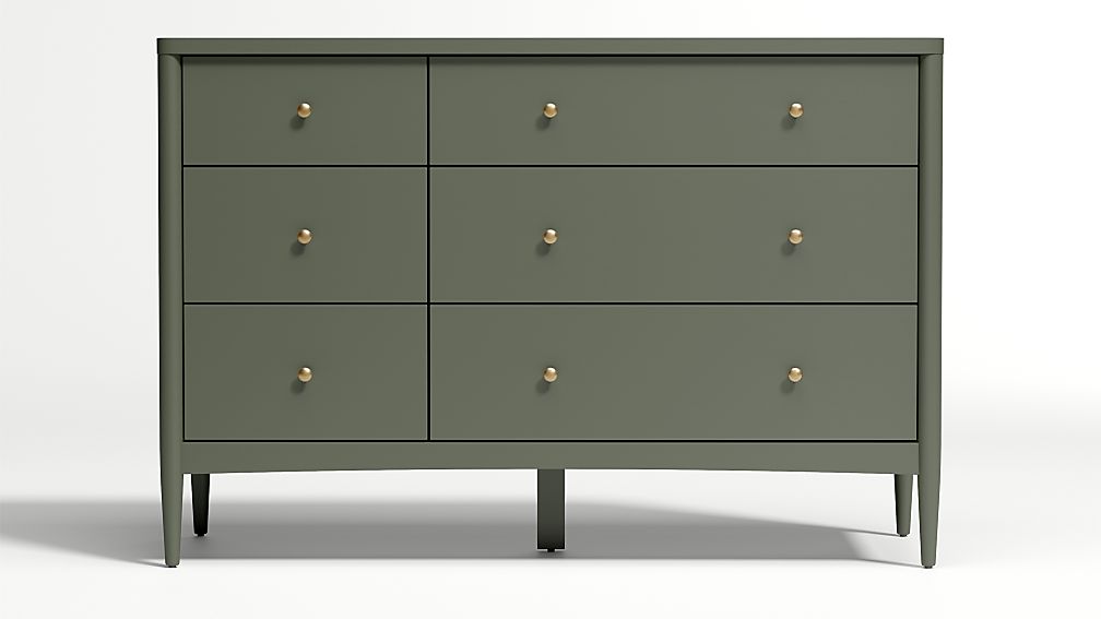 Crate&Kids Kids Hampshire 6-Drawer Dresser - Olive Green