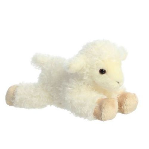 Aurora Small Luna Lamb Mini Flopsie Adorable Stuffed Animal White 8"