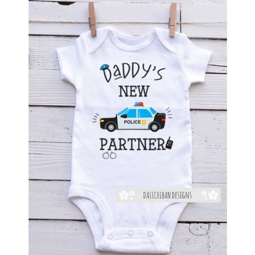 Daddy's New Partner Police Baby Clothes Daddy Police Officer Baby Outfit Police Baby Shower Gifts for Boys Police Dad Baby Clothes Onesies - Etsy