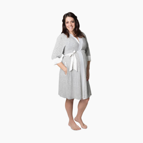 Emmaline Maternity & Nursing Robe - Grey