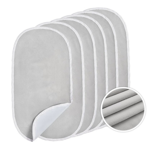 TILLYOU Waterproof Changing Pad Liners 6 Pack, 100% Cotton Reusable Cloth Diaper Liners, Gray