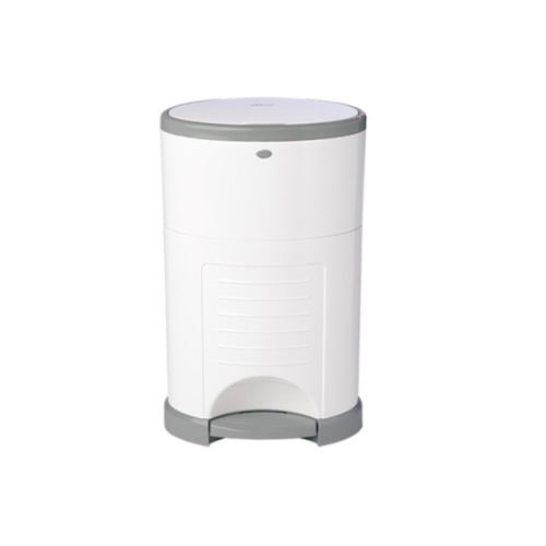 Diaper Dekor Plus Hands-Free Diaper Pail | Largest & Easiest to Use | Just Step–Drop–Done | Doesn’t Absorb Odors | Quick Bag Change | Great for Cloth Diapers | 70% Recycled Materials | EKO White