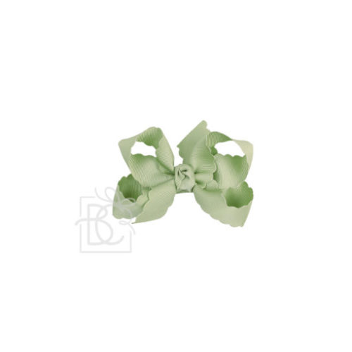 Scalloped Edge Grosgrain Hair Bow - Beyond Creations