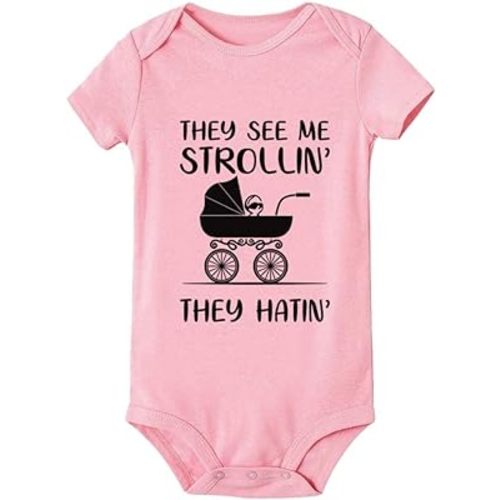 They See Me Strollin They Hatin Baby Unisex Bodysuit Infant Casual Clothes Romper