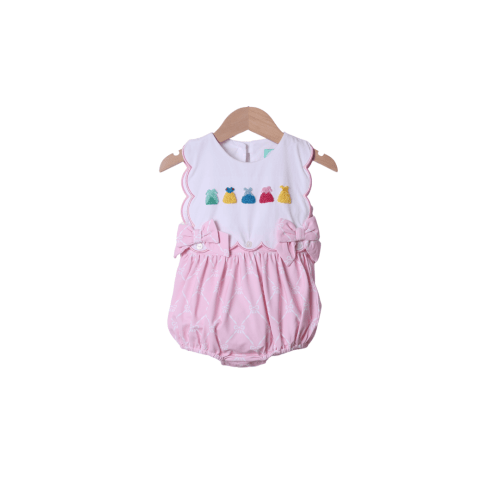 French Knot Princess Pink Trellis Bow Bubble