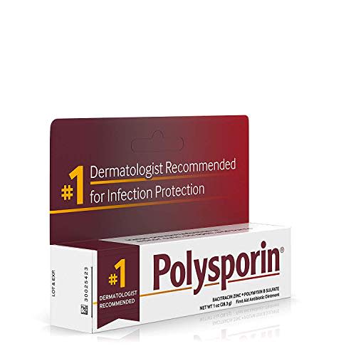 Polysporin 045350 First Aid Antibiotic Ointment without Neomycin, Travel Size, 1 Oz Tube