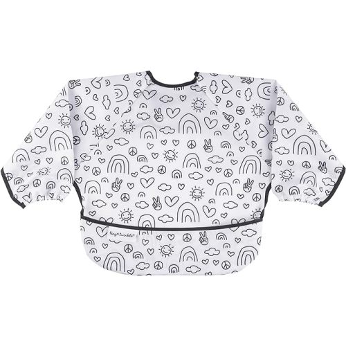 Tiny Twinkle Mess Proof Baby Bib, Full Sleeve Bib Outfit, Waterproof Bib for Toddlers, Machine Washable, Tug Proof Closure
