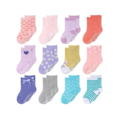 Baby Girls 12pk Cotton Socks, Pastel/Multi